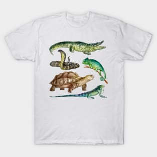 Wild Animal Watercolor Illustration T-Shirt